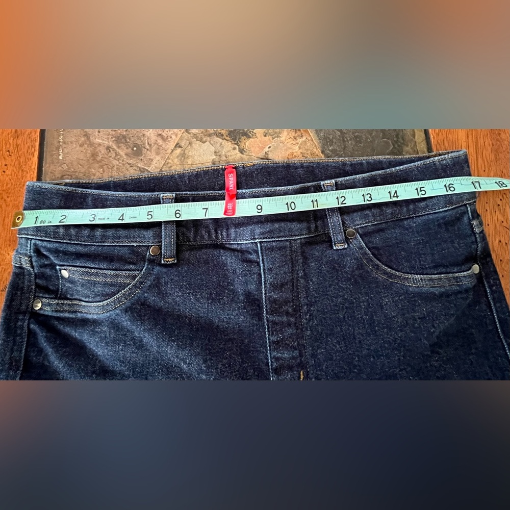 EUC SPANX Blue Flare Wide Leg Jeans - Picture 3 of 12